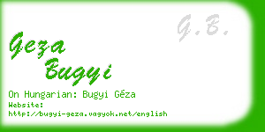 geza bugyi business card