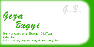 geza bugyi business card